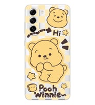 Samsung Galaxy S21 FE Uyumlu Winnie The Pooh Desenli Şeffaf Telefon Kılıfı