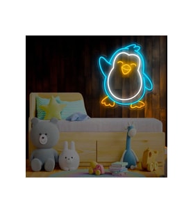 Penguen Figürlü Neon Tabela