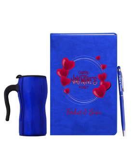 Sevgililer Gününe Özel Mavi Defter Kalem & Termos Mug Hediye Seti 20