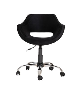 Krom Metal Ayaklı Ofis Çocuk Odası Çalışma Sandalyesi (AYARLANABİLİR) Siyah
