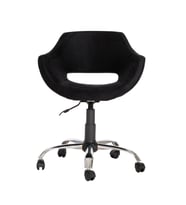 Krom Metal Ayaklı Ofis Çocuk Odası Çalışma Sandalyesi (AYARLANABİLİR) Siyah