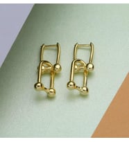 TİFFANY GOLD 925 AYAR GÜMÜŞ KÜPE