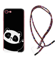 Apple iPhone 5 6 7 8 Plus Se XR Kılıf Boyun Asklı Rasta Silikon Bay Bay Panda 1784