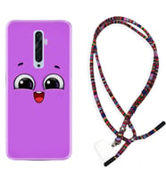 Oppo Reno 2Z 4 Lite 4 Pro 5 6 7 A31 Kılıf Boyun Asklı Rasta Silikon Purple Sweety 1717