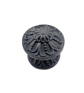Antika Tarz Dekoratif Pirinç Çiçekli Kapı Tokmağı - 80 Mm Çap, Oksit