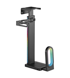 Brateck RGB Aydınlatmalı Kolay Kurulum Masa Altı-Duvar Destekli Siyah Kasa Tutucu (CPB-26R)