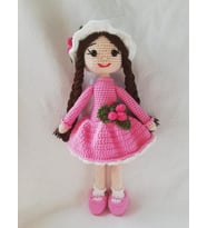 Pembe Kikona Çiçeği Bebek Amigurumi Organik Oyuncak