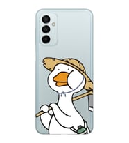 Samsung Galaxy M14 Uyumlu Ördek Desenli Şeffaf Telefon Kılıfı
