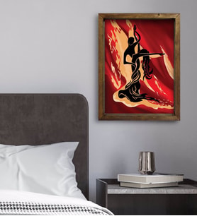 BK Gift Yatak Odası Konseptli Doğal Masif Ahşap Çerçeveli Tablo 45x65cm-104
