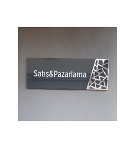 Antrasit Silver Pattern Seri (SATIŞ PAZARLAMA) Ofis Kapı Isimliği Yönlendirme Tabelası