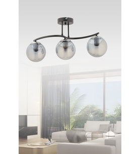 Şık Füme Glob Camlı Modern Plafonyer Avize, Oturma Odası ve Mutfak için
