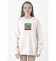 Mr Beast Doodle Beyaz Kadın 2ip Sweatshirt