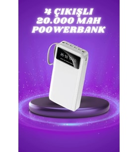 Powerbank Şarj Cihazı 4 Çıkışlı 20.000 Mah Powerbank Taşınabilir Çoklu Giriş