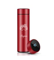Kişiye Özel 500ML Dijital Göstergeli 304 Çelik Frida Baskılı Akıllı Termos - Isı Korumalı Şişe (Kırmızı)