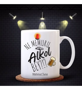 BK Gift Kişiye Özel Ne Memuru Alkol Bey Tasarımlı Beyaz Kupa Bardak