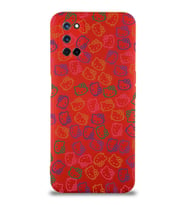 Oppo A92 Uyumlu Lansman Kılıf Hello Kitty Tasarımlı İçi Kadife Kapak-Kırmızı (Şeffaf)