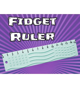 3D Baskı Dokunsal Fidget Cetveli - Kabartmalı Stres ve Odaklanma Oyuncağı - Mint