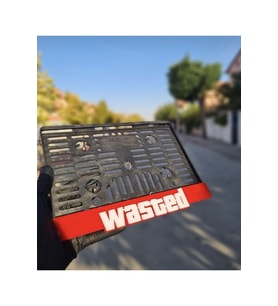 Wasted Motor Takmatik Pleksi Plakalık (Beyaz-Kırmızı)