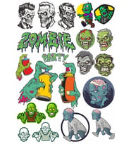 Zombiler Sticker Set 7 17 Parça Telefon, Tablet, Defter, Laptop Sticker
