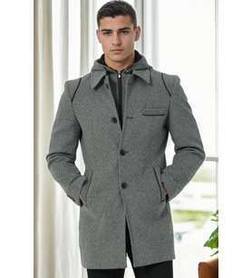 PLT9335 DEWBERRY ERKEK PALTO-KOYU GRİ