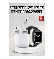 Mey İthalat® 2025 Model Akıllı Saat ve 2.Nesil TWS Bluetooth Kulaklık ANC Özelliği Amoled Ekran