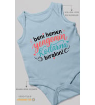 Yengeye Özel Sıfır Kollu Bebek Zıbını %100 Pamuk