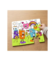 Renkli Çizimler Tasarımlı 24 Parça Ahşap Çocuk Puzzle MPK0721