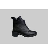 CASTLE BLACK CB-11032-1 KADIN DERİ ÖNÜ LASTİKLİ YANI FERMUARLI BOT SİYAH