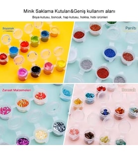 Mini saklama kutusu 2ml 6'lı şerit, boya paleti, boya saklama kabı, küçük hokkalar-2 Şerit