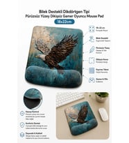 SonicTouch Bilek Destekli Göklerin Kralı Kartal Mavi Pürüzsüz Yüzey Dikişsiz Mouse Pad 18x22cm