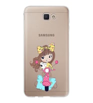 Samsung Galaxy J7 Prime Kapak Vespagirl Tasarımlı Şeffaf Silikon Kılıf
