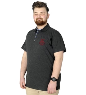 Mode XL Büyük Beden Erkek T-Shirt Polo MDX Club 22305 Antrasit