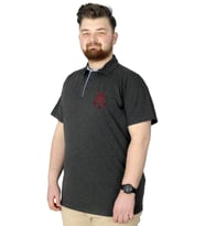 Mode XL Büyük Beden Erkek T-Shirt Polo MDX Club 22305 Antrasit