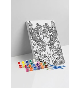 Zürafa Desenli Mandala Tuval Boyama Seti 40x50 cm
