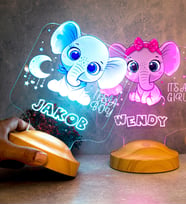 Çocuğa Hediye Fil Figürlü Hediyelik Kişiye Özel Tatlı Fil 3D Led Lamba