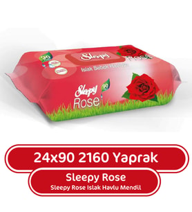 Sleepy Islak Havlu Mendil Gül Kokulu 24X90 lı 2160 Yaprak