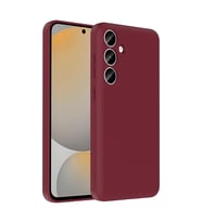 Samsung Galaxy A55 Kılıf İçerisinden Kartlık Hazneli Vitra Kapak (Mürdüm)