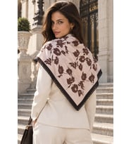 Tarzını Seç Desenli Dantel Oya Kesim Fular / Bandana 70 x 70 cm - Ekru Gece