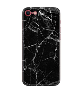 Apple iPhone 5 6 7 8 Plus Se XR Kılıf Desemli Silikon Fragile Black Mermer 1378