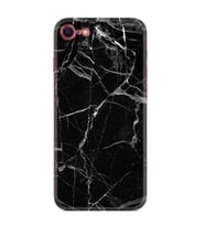 Apple iPhone 5 6 7 8 Plus Se XR Kılıf Desemli Silikon Fragile Black Mermer 1378