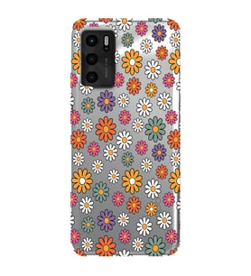 Oppo A16 Uyumlu Çiçek Desenli Şeffaf Telefon Kılıfı