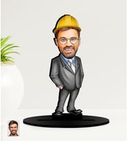 Kişiye Özel Karikatürlü Erkek Mühendis MDF Biblo