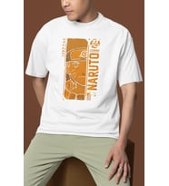 Tasarım Naruto Uzumaki Baskılı Unisex Oversize Naruto Anime Dizi Karakter Tişört