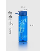 Renga Falcon Spor Desenli 630 ml Pipetli Tritan Matara 912016 Kırmızı (Mavi)