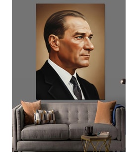 Mustafa Kemal Atatürk Dekoratif Kanvas - Mdf Ahşap Tablo