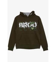 Breeze Erkek Çocuk Yazı Baskılı Sweatshirt 9-16 Yaş, Haki Yeşil (Haki-Yeşil)