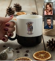 Kişiye Özel Karikatürlü Yürüş Yapan Romantik Sevgililer Kupa Bardak Pro Sevgililer Günü Hediyesi