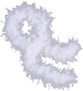 Beyaz Renk Kabarık Kalın Otriş Boa Tüy 6 cm Genişlik 180-200 cm Uzunluk