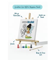 Annemizin Günü Temalı Boyama Tuvali Şövaleli Boya ve Fırça Seti 20x20 cm