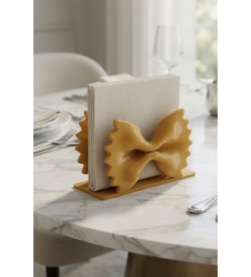 MYCRAFT3D Fiyonk Makarna Tasarımlı Dekoratif Peçetelik Masa Üstü Peçete Standı Modern Yemek Masası Sunum Aksesuarı Peçete Tutucu